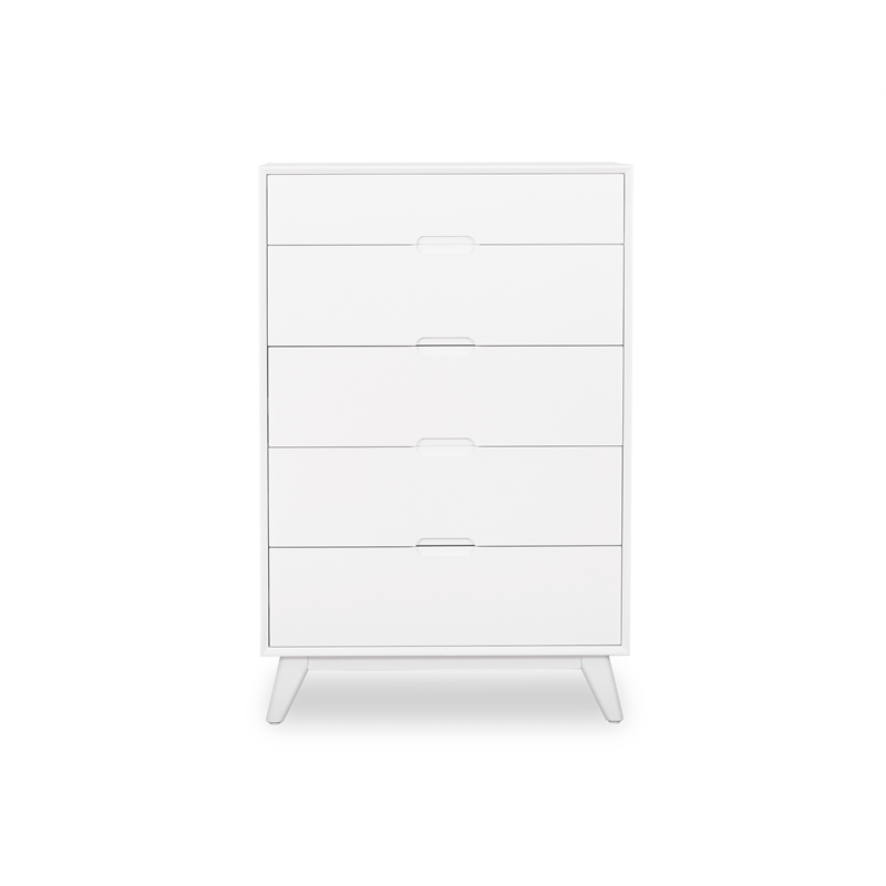 Mid-Century Modern High Chest - White