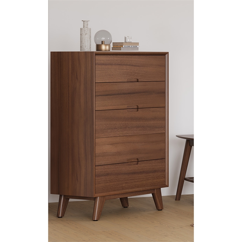 Mid-Century Modern High Chest - Walnut Stain