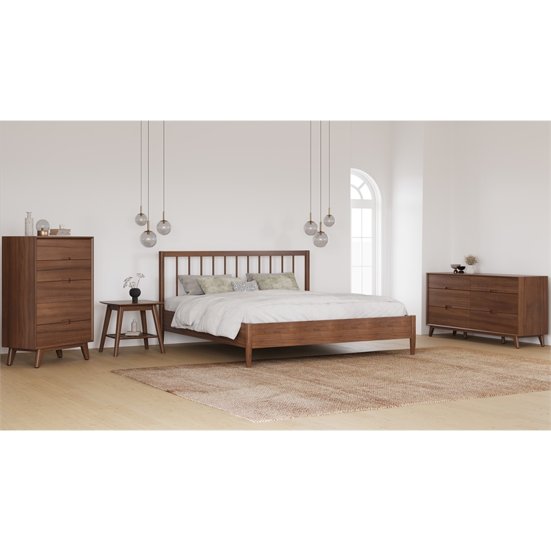 Mid-Century Modern High Chest - Walnut Stain