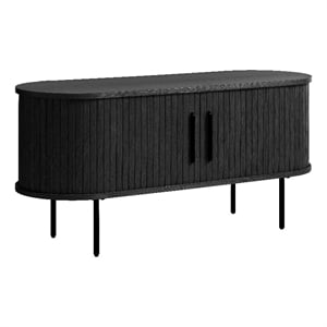 Unique Furniture Engineered Wood Sliding Door 47&quot TV Lowboard in Black/Oak