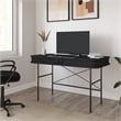 Unique Furniture Mid-Century Modern Rounded Sliding Door 47x24 Desk in Black