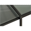 Unique Furniture Metal and Fluted Glass Nesting End Table Set in Black