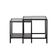 Unique Furniture Metal and Fluted Glass Nesting End Table Set in Black