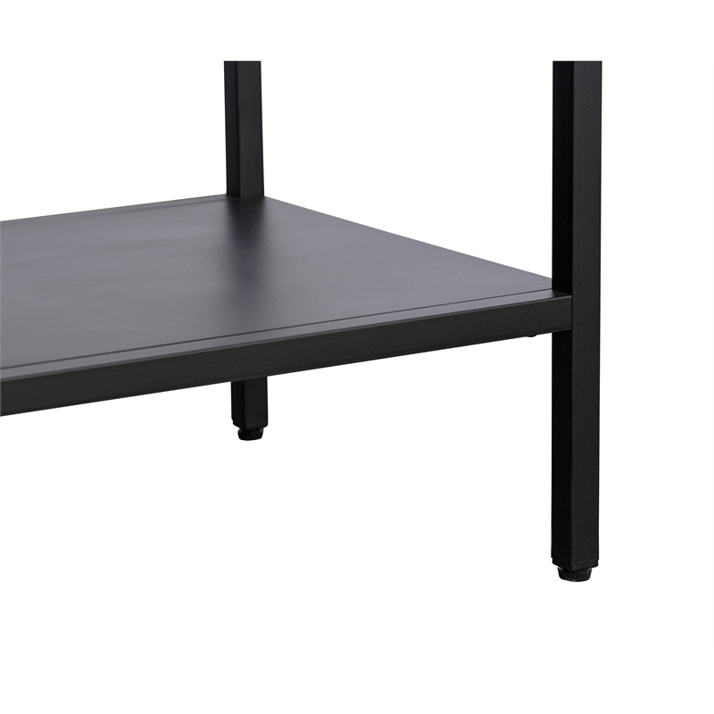 52-inch Wide Metal and Glass Sideboard - Black