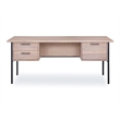 71-inch Large Mountain White Wood Veneered Desk with Finished Back