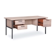 71-inch Large Mountain White Wood Veneered Desk with Finished Back