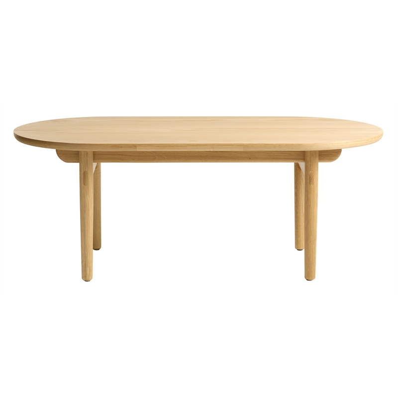Unique Furniture Mid-Century Modern Oval Coffee Table in Natural Oak