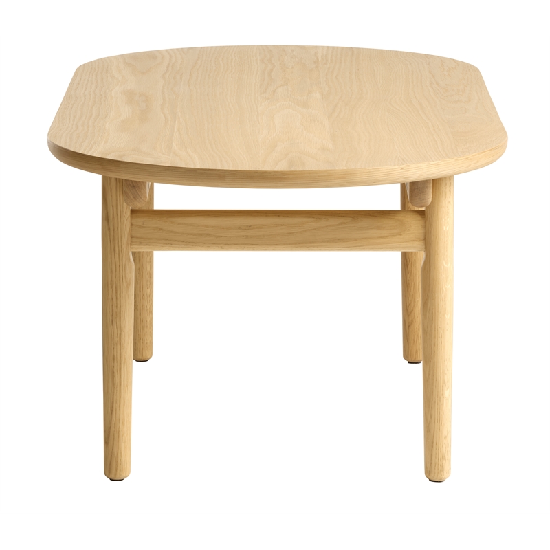 Unique Furniture Mid-Century Modern Oval Coffee Table in Natural Oak