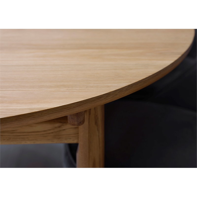 Unique Furniture Mid-Century Modern Oval Coffee Table in Natural Oak