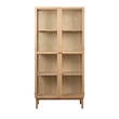 Modern 75-inch High Glass Panel Cabinet - Natural Oak