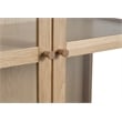 Modern 75-inch High Glass Panel Cabinet - Natural Oak