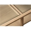 Modern Glass Top Coffee Table with Shelf - Natural Oak