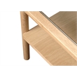 Modern Glass Top Coffee Table with Shelf - Natural Oak