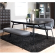 Modern Extendable Metal-Leg Dining Table - Espresso Oak