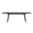 Modern Extendable Metal-Leg Dining Table - Espresso Oak