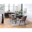 Modern Extendable Metal-Leg Dining Table - Espresso Oak