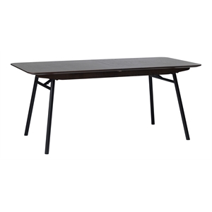 Modern Extendable Metal-Leg Dining Table - Espresso Oak