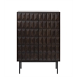 Unique Furniture Modern Drinks Cabinet with Glass Rack - Espresso Oak