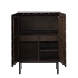 Unique Furniture Modern Drinks Cabinet with Glass Rack - Espresso Oak