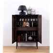 Unique Furniture Modern Drinks Cabinet with Glass Rack - Espresso Oak