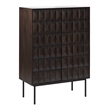 Unique Furniture Modern Drinks Cabinet with Glass Rack - Espresso Oak