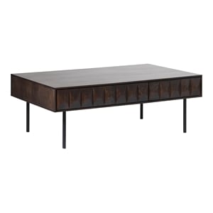 Modern 46-inch Wide 2-Drawer Coffee Table - Espresso Oak
