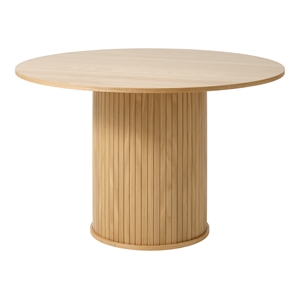 Unique Furniture Modern 47&quot Round Dining Table in Smoked Oak
