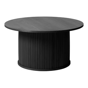 Unique Furniture Mid-Century Modern 36&quot Round Coffee Table in Black Oak
