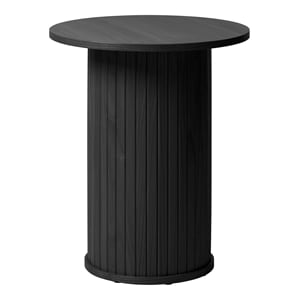 Unique Furniture Modern 20&quot Round Pedestal End Table in Black Oak