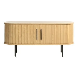 Unique Furniture Modern Door Slide TV Lowboard in Natural Oak
