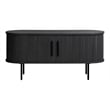 Unique Furniture Modern Door Slide TV Lowboard in Black Oak