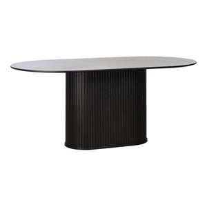 Unique Furniture Modern 71&quot Oval Dining Table in Black Oak