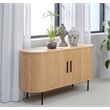 Unique Furniture Modern 2-Door Slideboad in Natural Oak