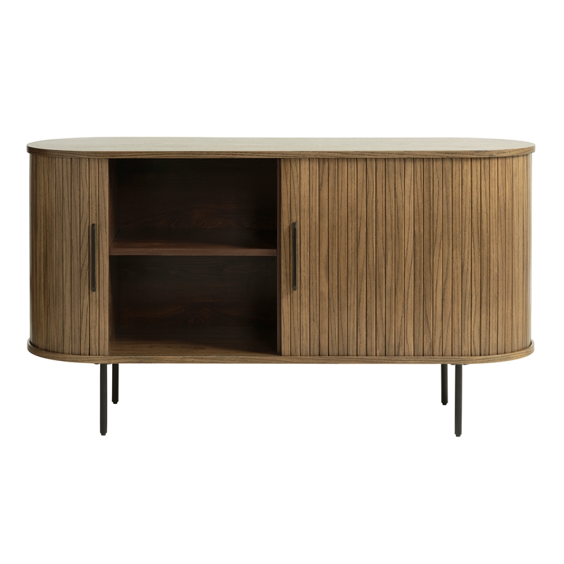 Unique Furniture Modern 2-Door Slideboad in Smoked Oak