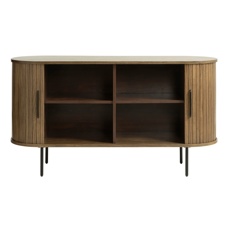 Unique Furniture Modern 2-Door Slideboad in Smoked Oak