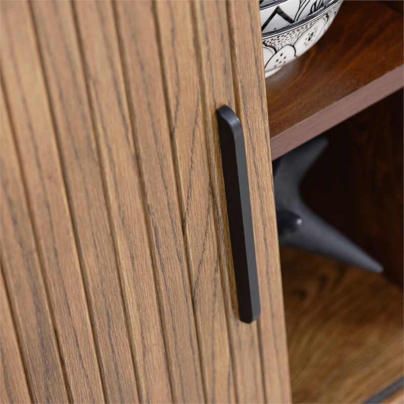 Unique Furniture Modern 2-Door Slideboad in Smoked Oak