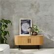 Unique Furniture Modern Sliding Door TV Lowboard in Natural Oak