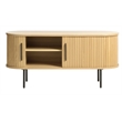 Unique Furniture Modern Sliding Door TV Lowboard in Natural Oak