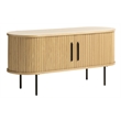 Unique Furniture Modern Sliding Door TV Lowboard in Natural Oak
