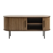 Unique Furniture Modern Sliding Door TV Lowboard in Smoked Oak