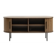 Unique Furniture Modern Sliding Door TV Lowboard in Smoked Oak