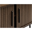 Unique Furniture Modern Sliding Door TV Lowboard in Smoked Oak