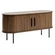 Unique Furniture Modern Sliding Door TV Lowboard in Smoked Oak