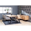 Modern Scandinavian Wavy Edge Dining Table with Wlid Oak