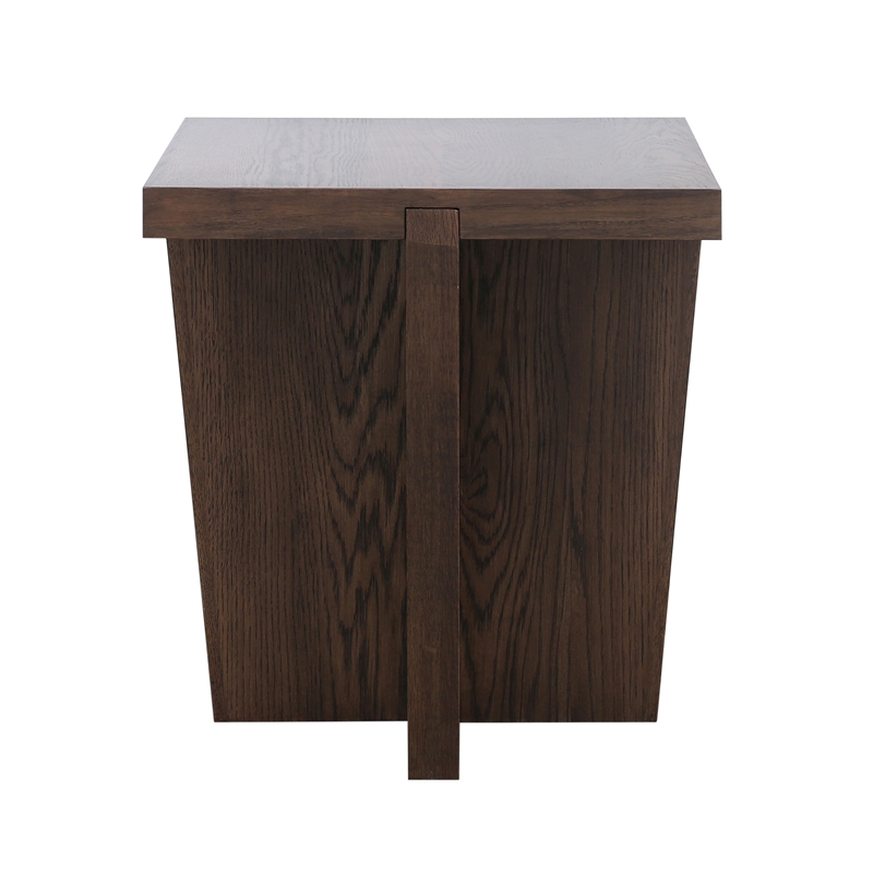 Modern Minimalist Wood Console Table in Smoked Oak Stain