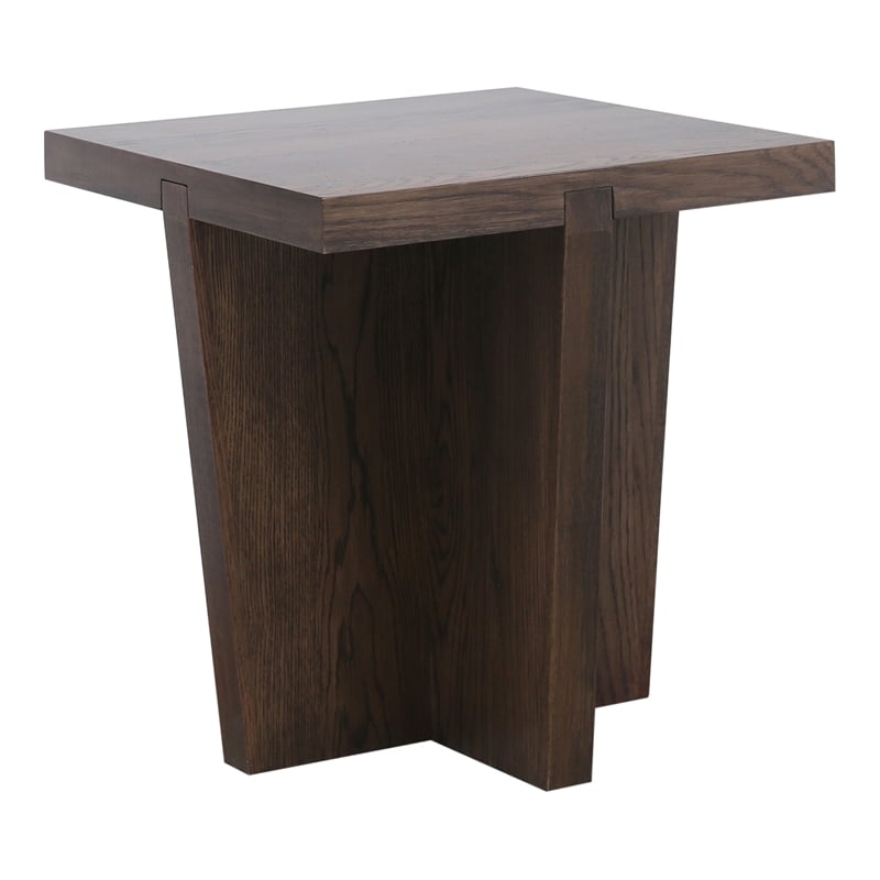 Modern Minimalist Wood Console Table in Smoked Oak Stain