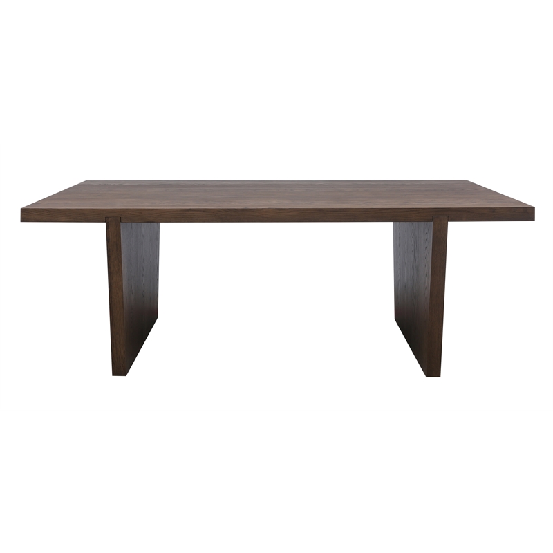 Modern Minimalist Wood Dining Table in Smoked Oak Stain