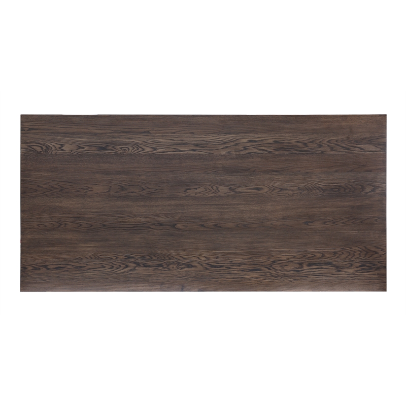 Modern Minimalist Wood Dining Table in Smoked Oak Stain