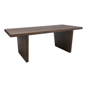 Modern Minimalist Wood Dining Table in Smoked Oak Stain