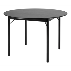 Unique Furniture Contemporary 47&quot Round Dining Table with Black Oak